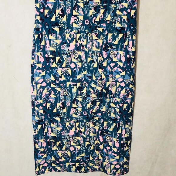 LuLaRoe Julia dress short sleeve geometric blue & pink size xxs new READ - Picture 7 of 12